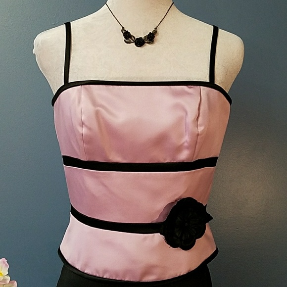 JESSICA MCCLINTOCK Pink & black 2 piece gown - Picture 2 of 5